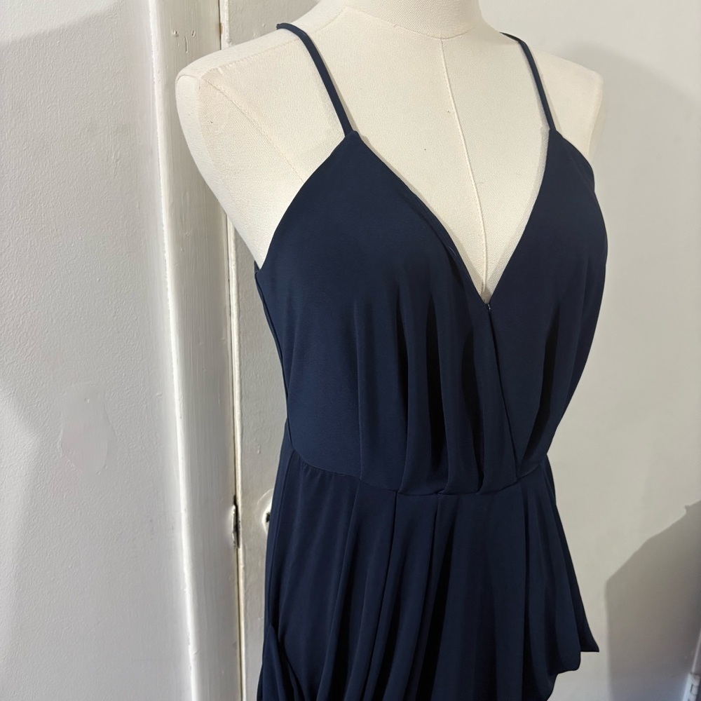 BCBGeneration Navy Blue Mini Dress Pockets Sz S Racerback Adjustable Straps - Picture 2 of 8